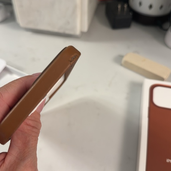 Apple Brown Leather slim iPhone Case Camera Protection iPhone 12 Pro Max - Picture 5 of 7